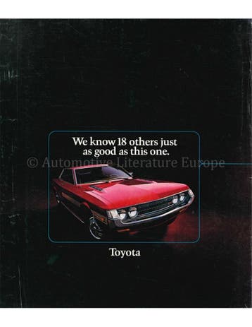 1972 TOYOTA PROGRAMMA BROCHURE ENG (USA), Nieuw, Toyota, Author