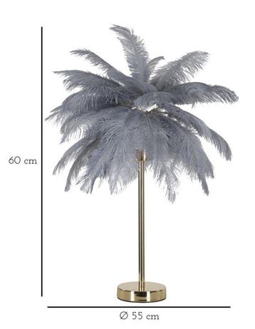 TAFELLAMP PALM GRIJS CM Ø 55X60, Ophalen of Verzenden, Nieuw