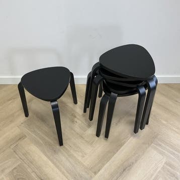 Ikea kruk KYRRE (set van 6 stuks) zwart zithoogte 45 cm, Ophalen of Verzenden, Gebruikt, Hout