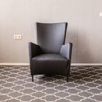 8x Montis Windy Fauteuil Zwart Leer - Zwart, Ophalen, 75 tot 100 cm, Zo goed als nieuw, Leer