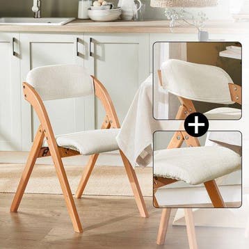2dekans | SoBuy Set van 2 Klapstoel, Bureaustoel met, Ophalen of Verzenden, Zo goed als nieuw, Wit