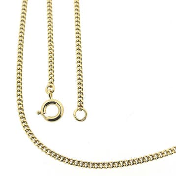 Gouden gourmetschakel ketting, Ophalen of Verzenden, Gebruikt, Overige kleuren, Goud