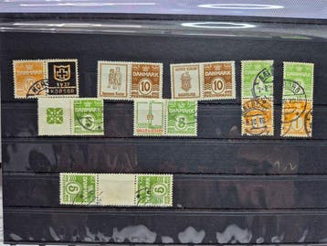 Denemarken 1928/1937 - Advertentielabels, se-tenant, Gestempeld