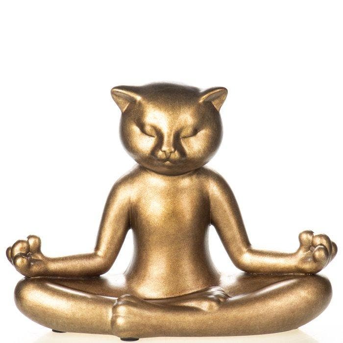 Beeldje - Meditating Cat - Keramiek, Antiek en Kunst, Kunst | Designobjecten