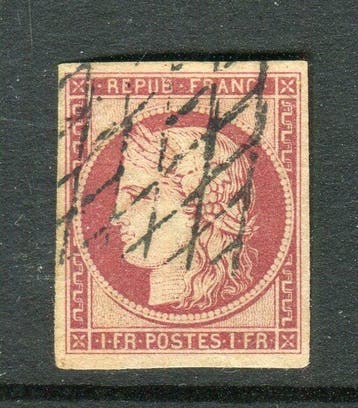 Frankrijk 1849 - Prachtig & Zeldzaam nr. 6 Carmin - Cachet, Gestempeld