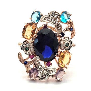 Zonder minimumprijs - Ring - 9 kt. Roségoud, Zilver -, Nieuw