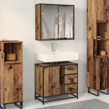 vidaXL Badkamermeubelset 2 st Oud Hout 65 x 33 x 60 cm, Verzenden, Nieuw, Overige typen