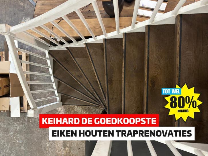 LEEGVERKOOP! Traprenovaties van echt eikenhout, Doe-het-zelf en Verbouw, Vloerdelen en Plavuizen, 30 cm of meer, 150 cm of meer