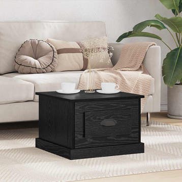 vidaXL Salontafel Zwart Eiken 50 x 50 x 35 cm Bewerkt hout, Verzenden, Nieuw, Overige houtsoorten, 50 tot 100 cm