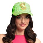 Neon Groene Dollar Pet met Strass, Ophalen of Verzenden, Nieuw
