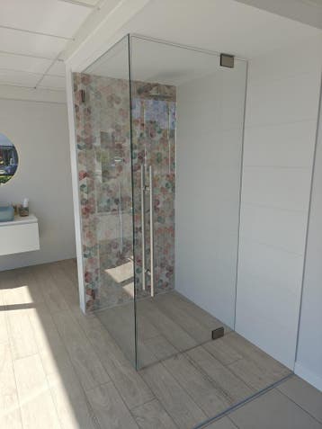 Douchecabine 100x100cm Hoogte 231cm met taatsscharnier  0018, Doe-het-zelf en Verbouw, Sanitair, Ophalen, Nieuw, Glas, Douche