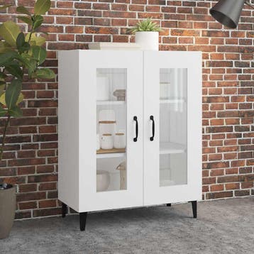 vidaXL Dressoir 69,5x34x90 cm bewerkt hout wit, Huis en Inrichting, Verzenden, Nieuw, Overige houtsoorten, Minder dan 50 cm