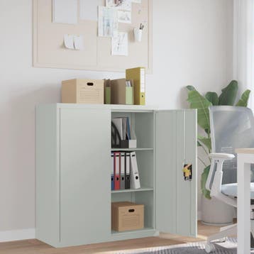 vidaXL Archiefkast 90x40x105 cm staal lichtgrijs, Verzenden, Nieuw