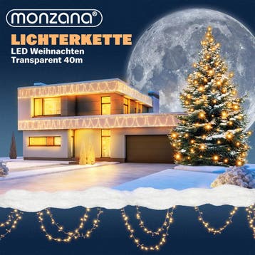 Kerstverlichting Warm Wit 40m transparant Afstandsbediening, Verzenden, Nieuw