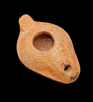Oud-Romeins Terracotta olielamp - 90 mm (Zonder