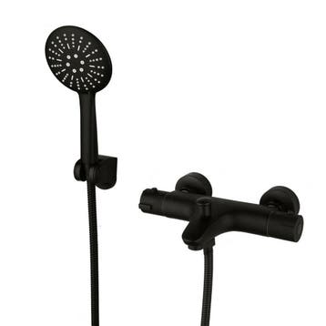 Thermostatische zwarte badkraan, Verzenden, Nieuw, Kraan