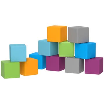 TRUUSK Zachte Bouwstenen 12-delig Set - Schuim Bouwstenen Re, Verzenden, Nieuw