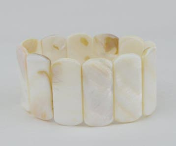 Natuurlijke uitgehouwen parelmoeren schelp wrap armband -, Verzamelen