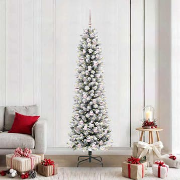 vidaXL Kunstkerstboom Wit 210 cm PVC en Metaal en Plastic, Verzenden, Nieuw