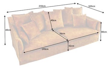Sofa Heaven 3-zits 210cm mosterdgeel fluweel - 40831, Ophalen of Verzenden, Nieuw