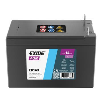 Exide Auxiliary accu | EK143 | 12V 14Ah, Auto-onderdelen, Ophalen of Verzenden, Nieuw