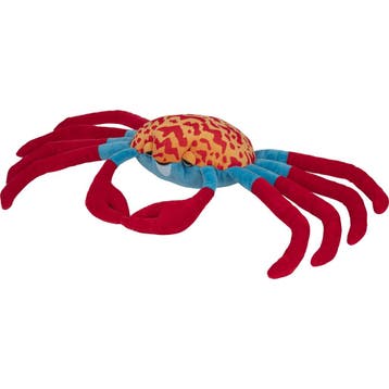 Krab knuffel - zachte pluche - rood/blauw - 65 cm, Verzenden, Nieuw