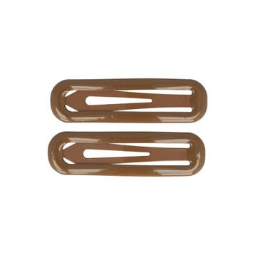 Haarspeld Klikklak 7cm - Epoxy - Bruin - Set van 2, Nieuw