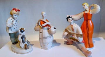 Polonne ZHK - Beeldje - 3 vintage figuren - Sovjetperiode -