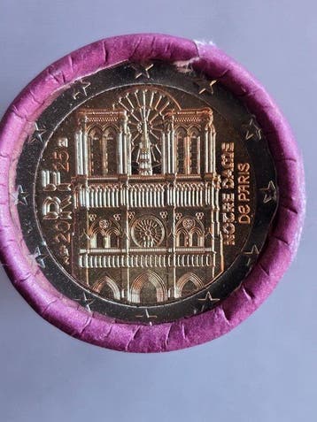 Frankrijk. 2 Euro 2025 Notre Dame de Paris (25 coins) in, Postzegels en Munten