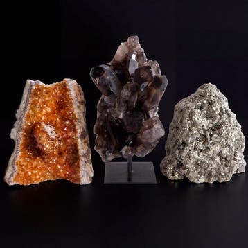 Mineralenverzameling - Citrien, Roetkwarts & Pyriet- 11.5 kg
