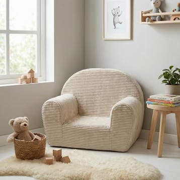Kinderfauteuil beige | Corduroy | Nieuw | Scherpe Prijs, Huis en Inrichting, Overige materialen, Minder dan 75 cm, Nieuw, Ophalen of Verzenden