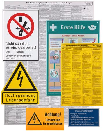 Dehn set waarschuwingsborden voor elektrische installaties -, Verzenden, Nieuw, Overige typen