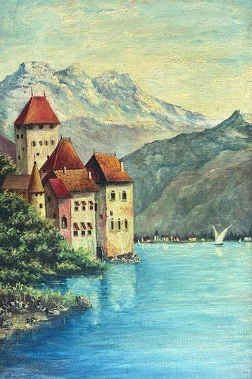 Italiaanse school (XX) - Le Chateau de Chillon