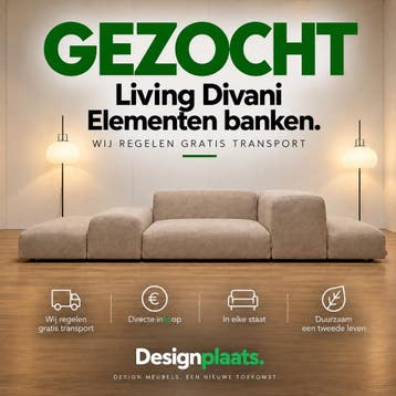 GEZOCHT: Living Divani Bank — Directe Inkoop in Elke Staat, Ophalen of Verzenden, Nieuw, Living Divani