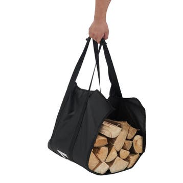 Lendo Online Draagtas Haardhout 95x44 cm Oxford Zwart, Verzenden