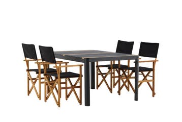 Dining Tuintafel Pim 150cm plus 4  Regisseursstoelen The, Tuin en Terras, Verzenden, Nieuw