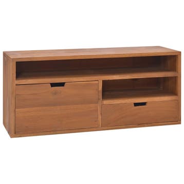 vidaXL Tv-meubel 90x30x40 cm massief teakhout, Huis en Inrichting, Verzenden, Teakhout, Nieuw, 50 tot 100 cm