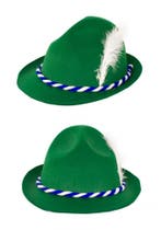 Tiroler Hoed Groen Jagershoedje Oktoberfest Hoedje Tirol Bie, Ophalen of Verzenden, Nieuw, Feestartikel, Carnaval