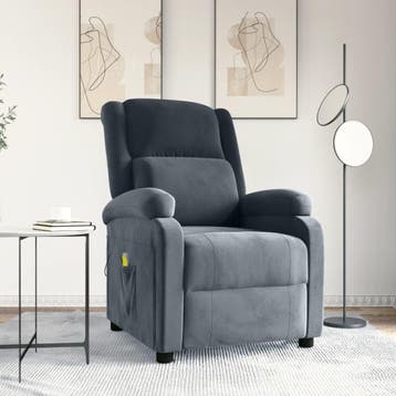 vidaXL Massagestoel fluweel donkergrijs, Verzenden, Nieuw