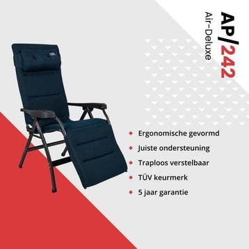 2dekans | Crespo Relaxstoel - AP/242 - Air-Deluxe -, Ophalen of Verzenden, Zo goed als nieuw, Blauw
