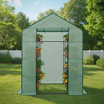 Foliekas met vierkant oppervlak 143x143x195cm - groen, Verzenden, Nieuw