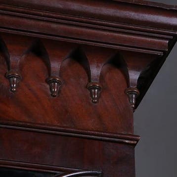 Grote break front Bibliotheekkast  met 6 deuren en 12 laden, Antiek en Kunst, Ophalen of Verzenden
