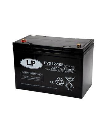 Landport (LP) EVX12105 Deep Cycle 12 v 105 ah AGM / GEL /, Ophalen of Verzenden, Nieuw