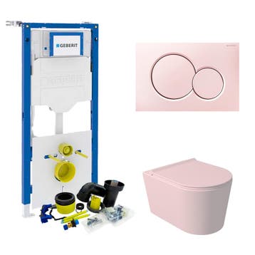 Geberit UP320 Toiletset Wandcloset Salenzi Civita Mat Roze, Ophalen of Verzenden, Nieuw, Overige typen