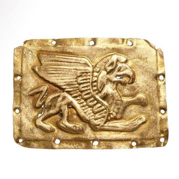 Scythisch Goud Bladplaat met gevleugelde griffioen
