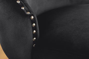 Chesterfield Stoel CASTLE DELUXE Zwart fluweel met, Ophalen of Verzenden, Nieuw