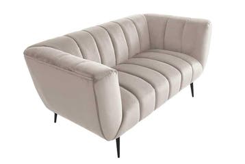 Design 2-zitsbank NOBLESSE 165 cm champagne fluweel zwart, Ophalen of Verzenden, Nieuw