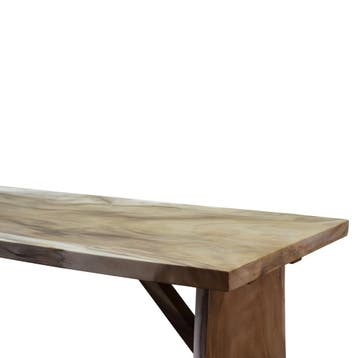 Boomstamtafel 260x70-80xH77,5 cm – bladdikte 6 cm geschoord, Tuin en Terras, Tuintafels, Ophalen of Verzenden, Nieuw