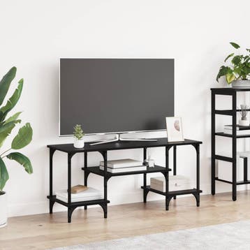 vidaXL TV-kast Zwart Eiken 102 x 35 x 45,5 cm Gemonteerd, Minder dan 50 cm, Verzenden, Nieuw, Minder dan 100 cm