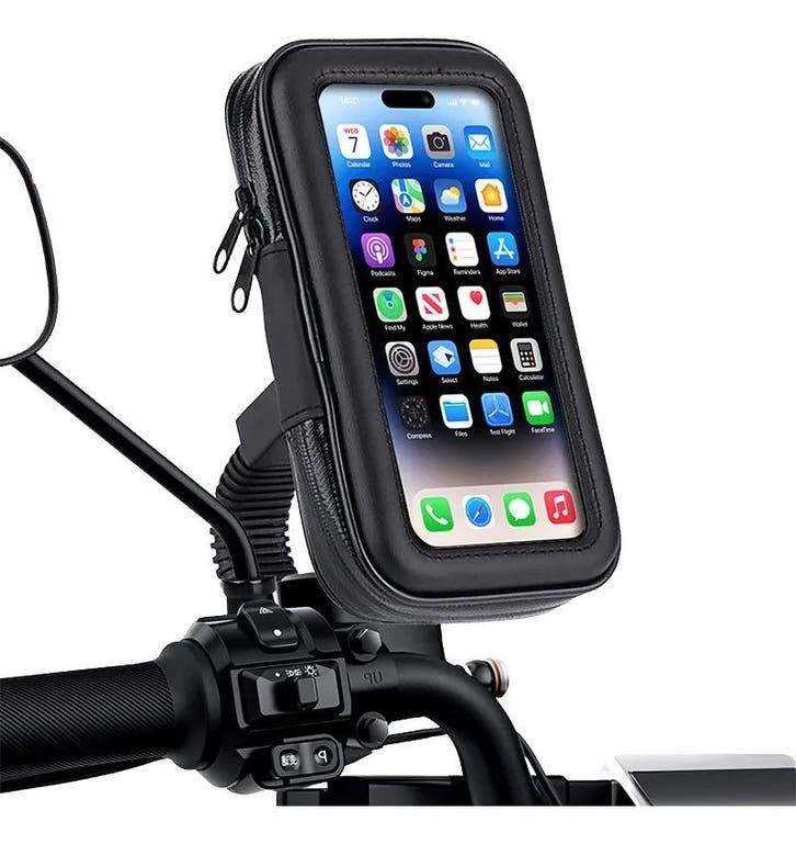 Telefoonhouder motor – Spiegelmontage – Waterdichte, Telecommunicatie, Telefoonhouders, Ophalen of Verzenden